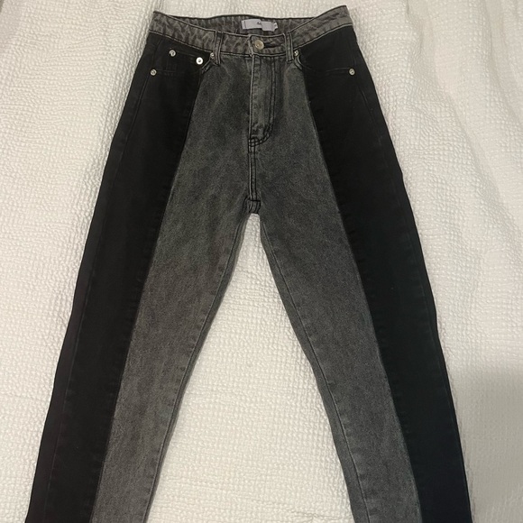 Two toned Black-Grey Denim Jeans (S) - Picture 1 of 4
